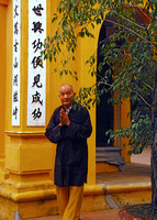 Worshipper at a temple in Hanoi