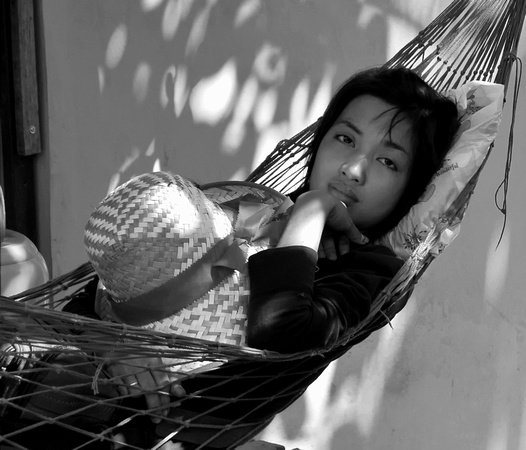 Cambodian Miss in a hammock