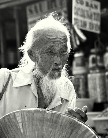 Old man in the market, Chau Doc, Vietnam