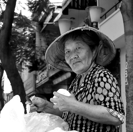 Grapefruit seller, Saigon, Vietnam