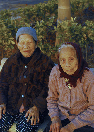 Two elderly women, Ha Long Bay, Vietnam