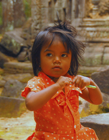 Young girl in Temple, Cambodia