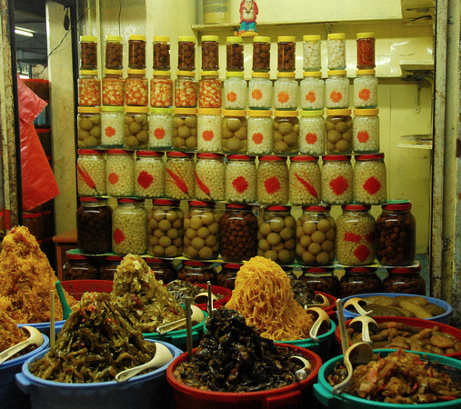 Food jars in a market, Saigon