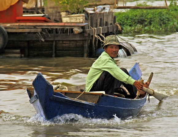 Boating on the Tonle Sap, Cambodia